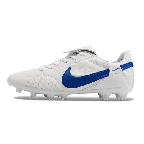 Chuteira Campo Nike Premier 3 FG Branca e Azul 