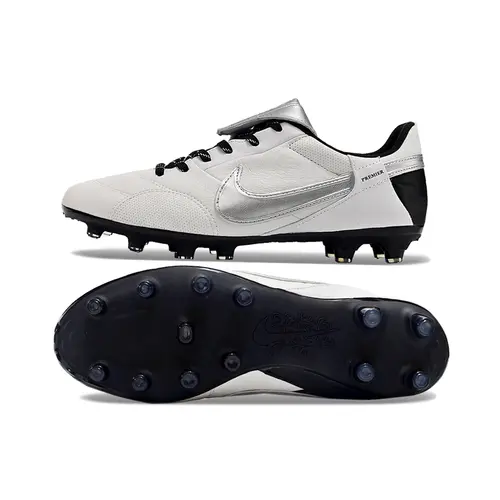 Chuteira Campo Nike Premier 3 FG Branca e Prata