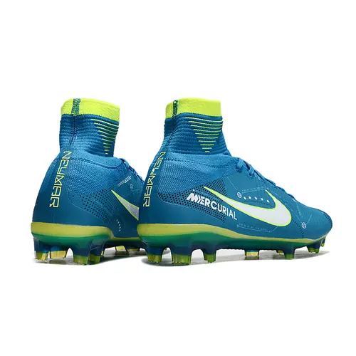 Chuteira Campo Nike Retrô Mercurial Superfly 5 FG Azul e Verde