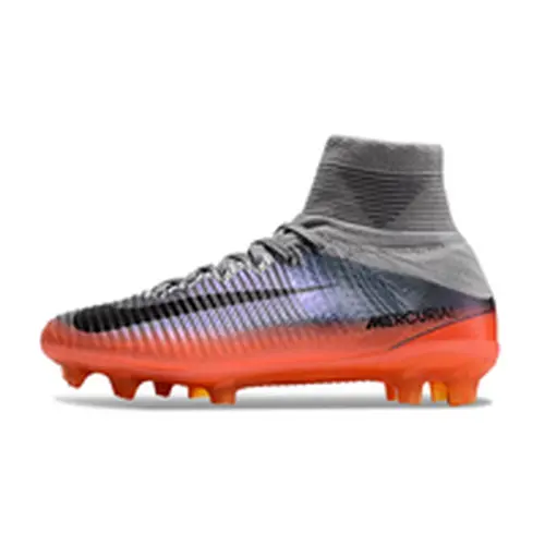 Chuteira Campo Nike Retrô Mercurial Superfly 5 FG Prata e Laranja CR7