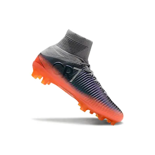 Chuteira Campo Nike Retrô Mercurial Superfly 5 FG Prata e Laranja CR7
