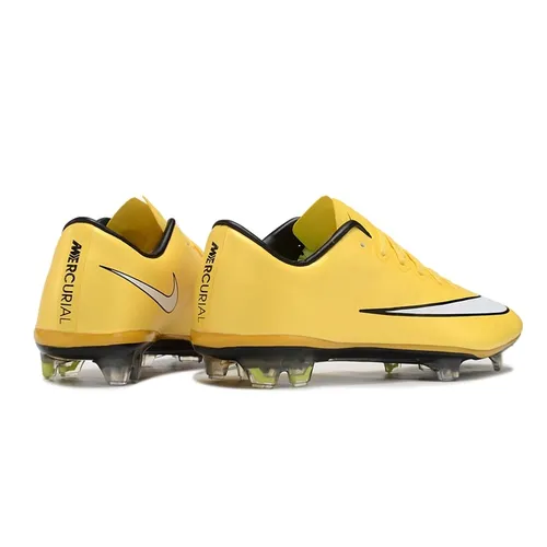 Chuteira Campo Nike Retrô Mercurial Vapor 10 FG Amarela e Branca