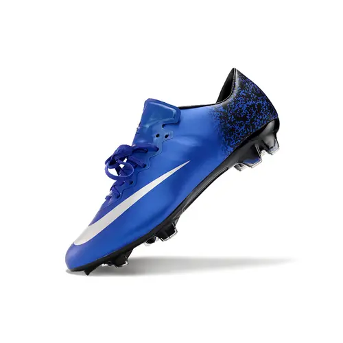 Chuteira Campo Nike Retrô Mercurial Vapor 10 FG Azul e Branco 