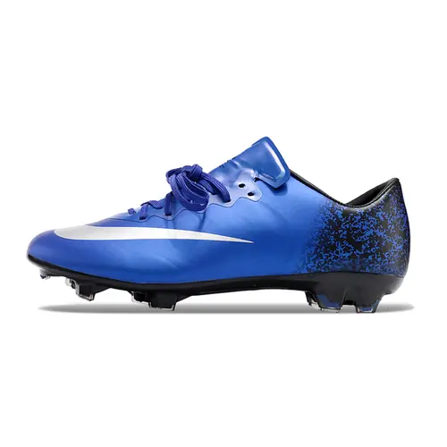 Chuteira Campo Nike Retrô Mercurial Vapor 10 FG Azul e Branco 
