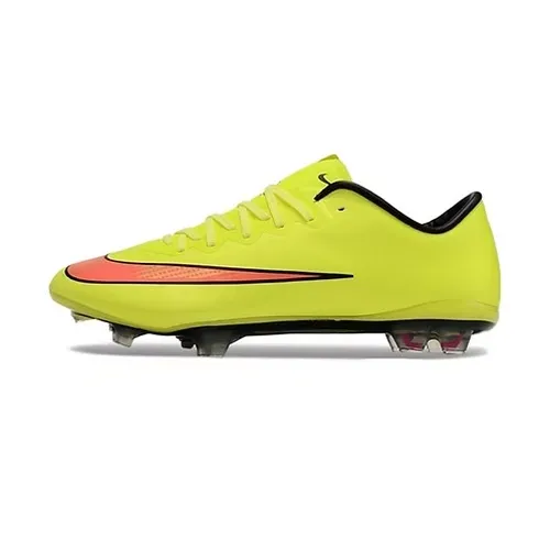 Chuteira Campo Nike Retrô Mercurial Vapor 10 FG Verde Neon e Laranja