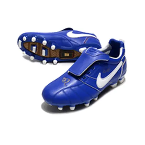 Chuteira Campo Nike Retrô Tiempo Legend R10 Elite Azul e Branca