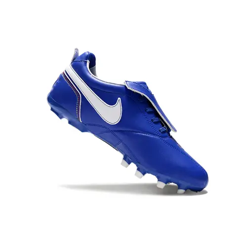 Chuteira Campo Nike Retrô Tiempo Legend R10 Elite Azul e Branca