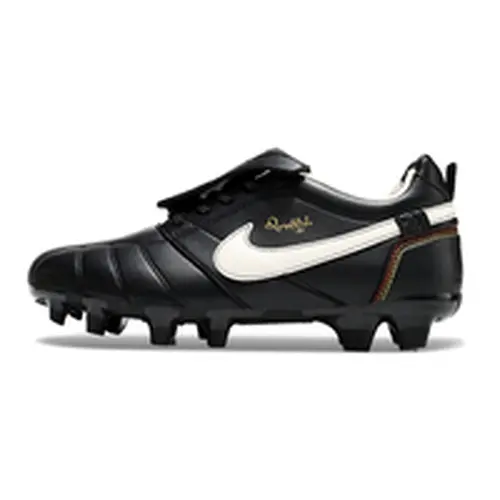 Chuteira Campo Nike Retrô Tiempo Legend R10 Elite Preta e Branca