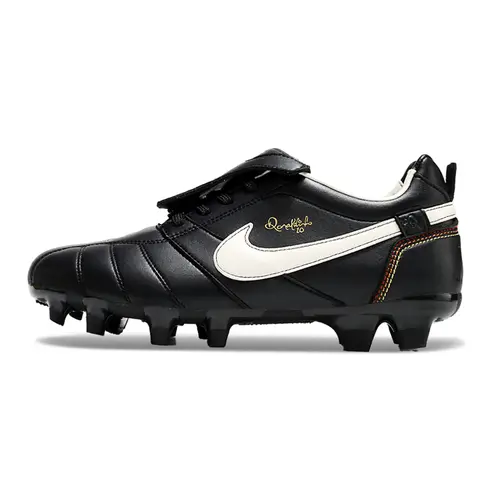 Chuteira Campo Nike Retrô Tiempo Legend R10 Elite Preta e Branca