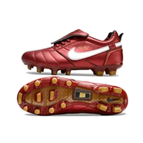 Chuteira Campo Nike Retrô Tiempo Legend R10 Elite Vermelha e Branca