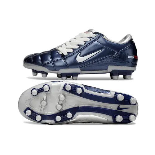 Chuteira Campo Nike Total 90 FG Azul e Prata