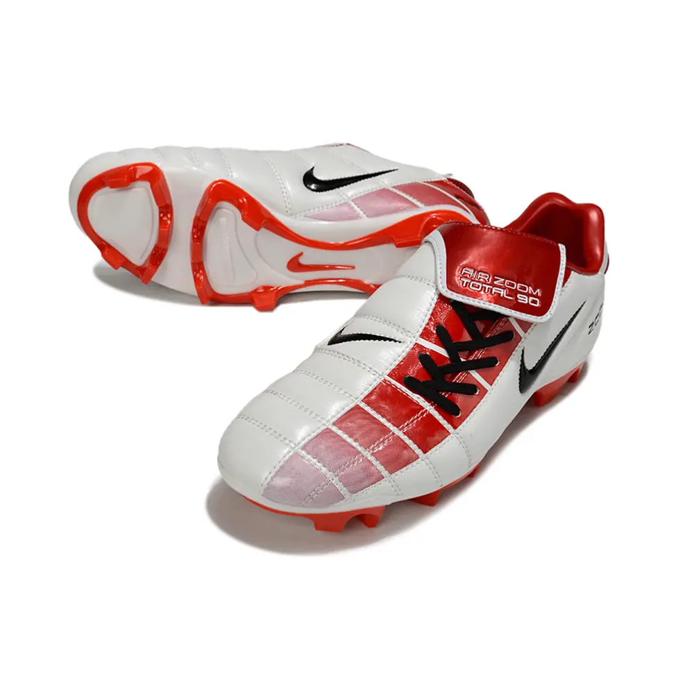 Chuteira Campo Nike Total 90 | Branca e Vermelha