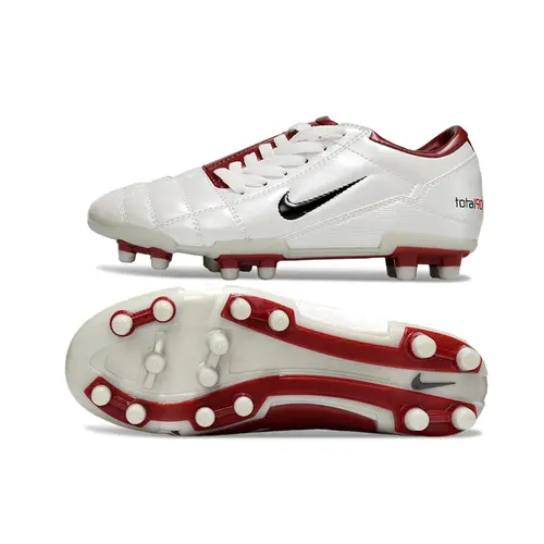 Chuteira Campo Nike Total 90 FG Branco e Vermelho