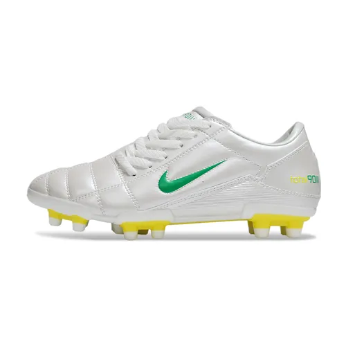 Chuteira Campo Nike Total 90 FG Branco, Amarelo e Verde