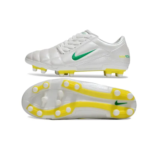 Chuteira Campo Nike Total 90 FG Branco, Amarelo e Verde