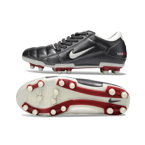 Chuteira Campo Nike Total 90 FG Cinza, Branco e Vermelho