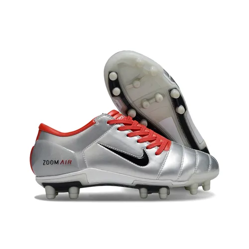 Chuteira Campo Nike Total 90 FG Prata e Vermelha