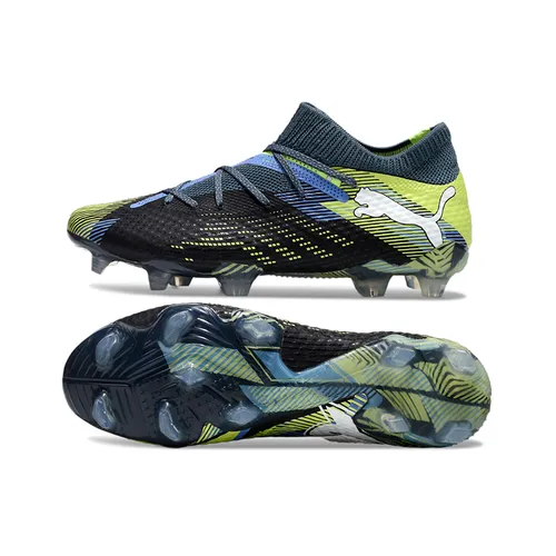 Chuteira Campo Puma Future 7 FG Azul e Verde "Lights Out"