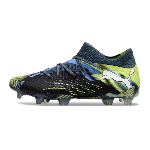 Chuteira Campo Puma Future 7 FG Azul e Verde "Lights Out"