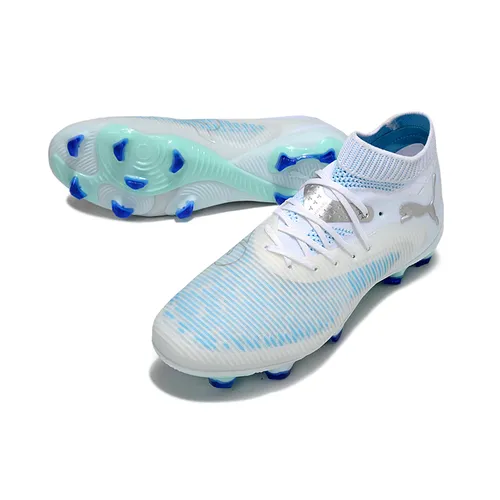 Chuteira Campo Puma Future 8 FG Branco e Azul