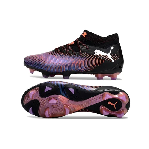 Chuteira Campo Puma Future 8 FG Preta, Vermelho e Roxo - UNLIMITED Pack