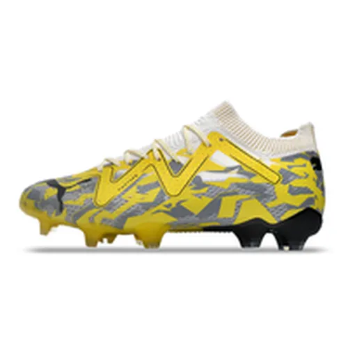 Chuteira Campo Puma Future Ultimate FG Amarela e Cinza - Voltage Pack
