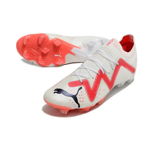 Chuteira Campo Puma Future Ultimate FG Branca e Rosa - Breakthrought Pack