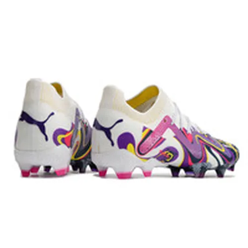 Chuteira Campo Puma Future Ultimate FG Branca e Roxa - Creativy Pack