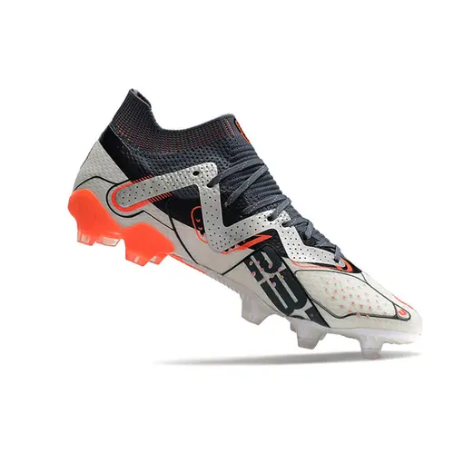 Chuteira Campo Puma Future Ultimate FG Branca, Prata e Laranja - Astronaut Pack