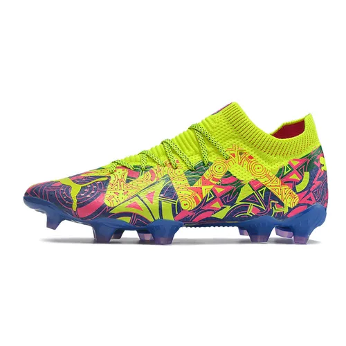 Chuteira Campo Puma Future Ultimate FG Verde, Rosa e Azul - Energy Pack