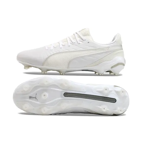 Chuteira Campo Puma King Ultimate FG Branca - Whiteout Pack
