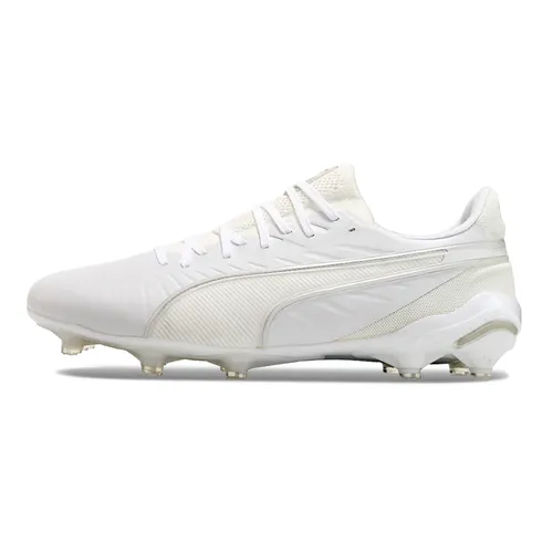 Chuteira Campo Puma King Ultimate FG Branca - Whiteout Pack