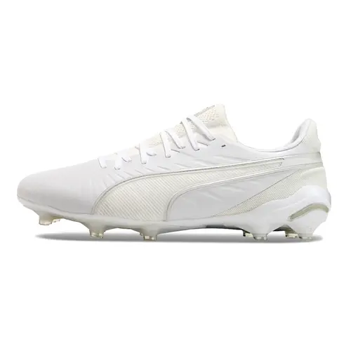 Chuteira Campo Puma King Ultimate FG Branca - Whiteout Pack