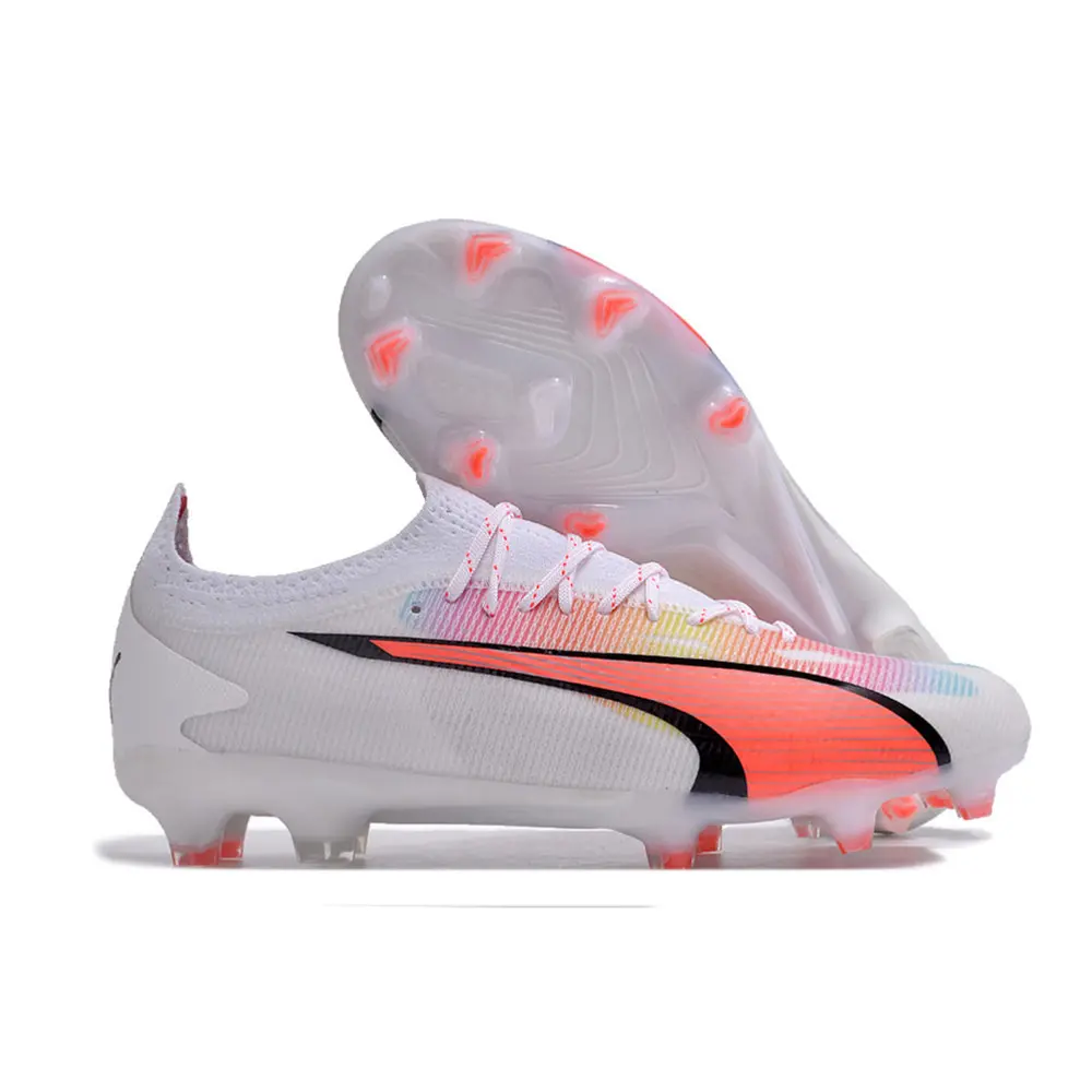 Chuteira Puma Ultra Ultimate FG Branca e Vermelha | Breakthrough Pack