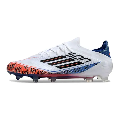 Chuteira Campo Adidas F50 FG Branca, Laranja e Azul "Son"