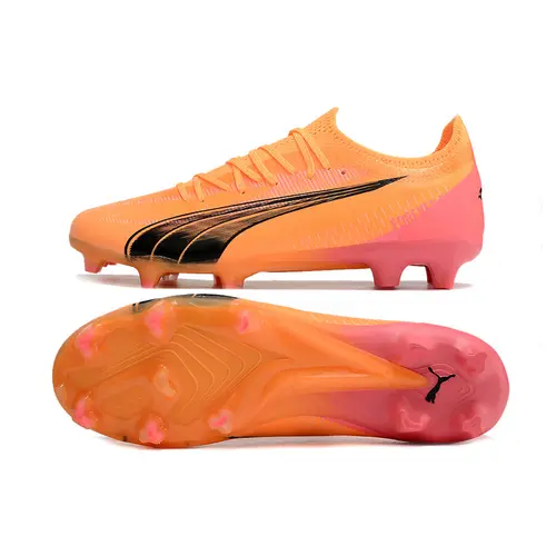 Chuteira Campo Puma Ultra Ultimate FG Laranja e Rosa 