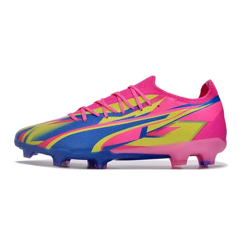 Chuteira Campo Puma Ultra Ultimate FG Rosa, Azul e Amarelo - Energy Pack
