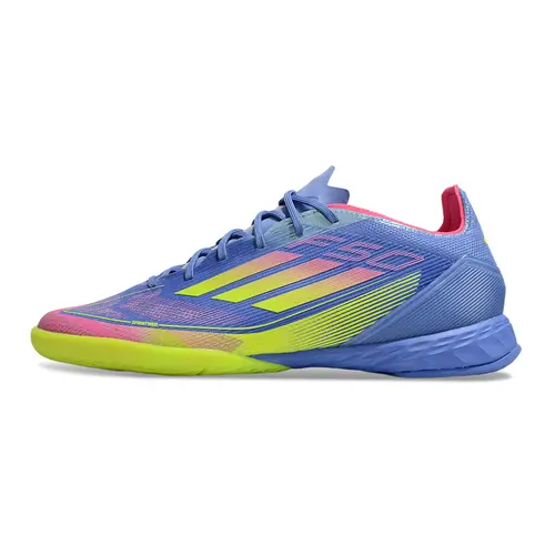 Chuteira Futsal Adidas F50 IC Azul, Verde e Rosa 