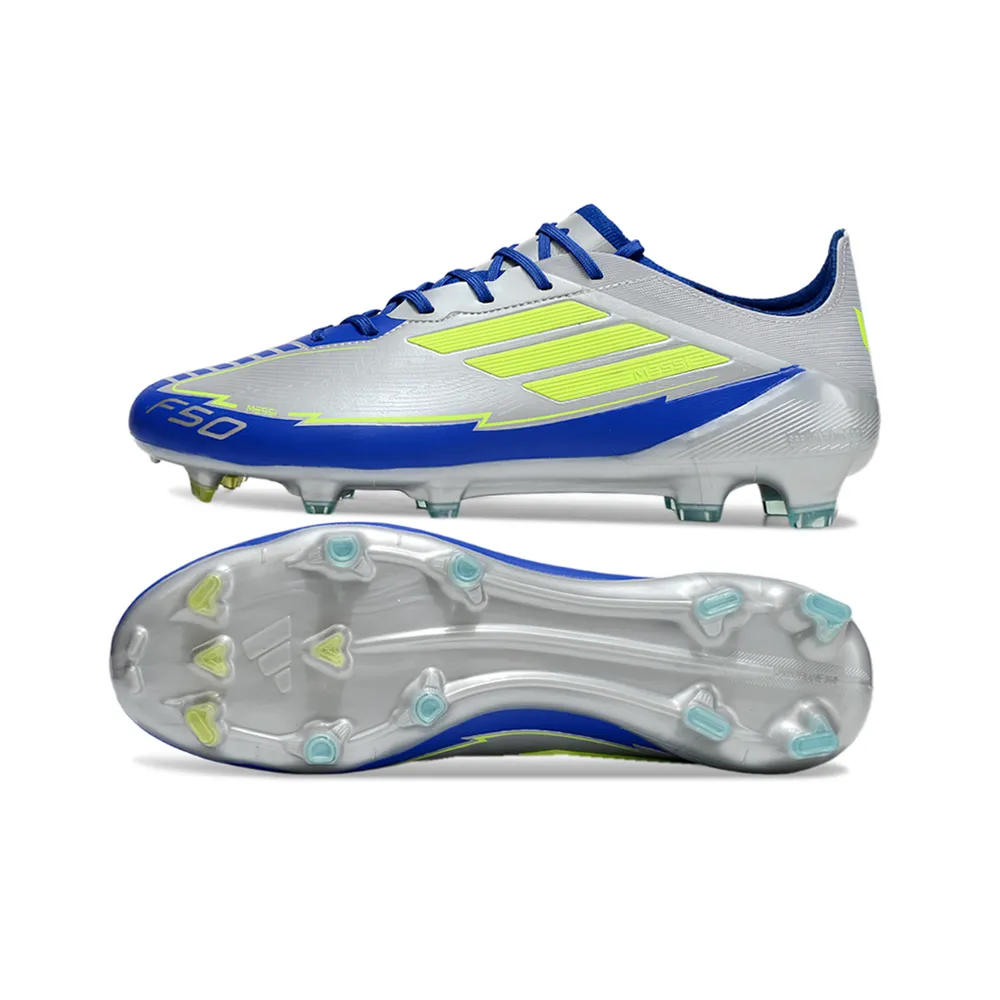 Chuteira Campo Adidas F50 Alumínio Verde e Rosa