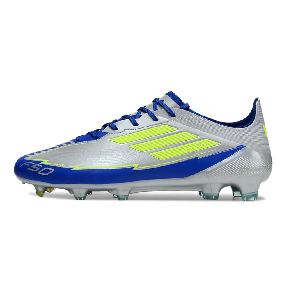 Chuteira Campo Adidas F50 Alumínio Verde e Rosa