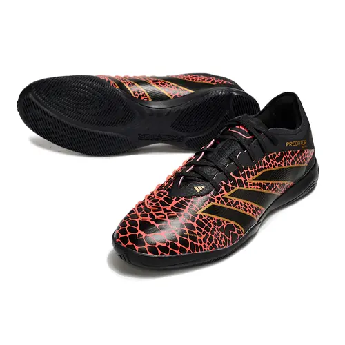 Chuteira Futsal Adidas Predator 24 Elite IC Preto, Vermelho e Dourado