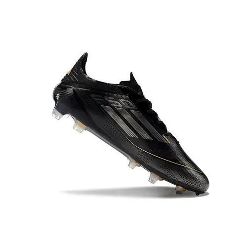 Chuteira Campo Adidas F50 FG Preta, Branca e Dourada - Dark Spark Pack