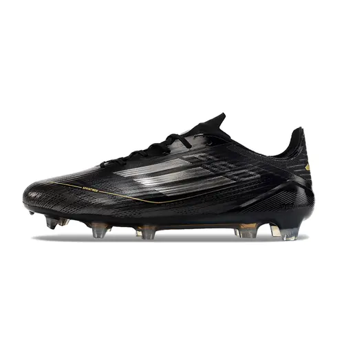 Chuteira Campo Adidas F50 FG Preta, Branca e Dourada - Dark Spark Pack
