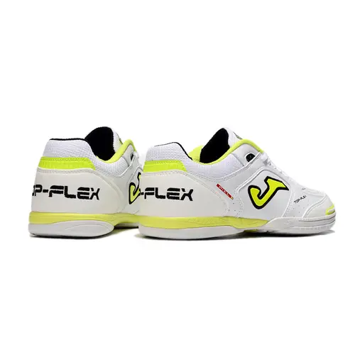 Chuteira Futsal Joma Top Flex Rebound IC Branca e Amarelo