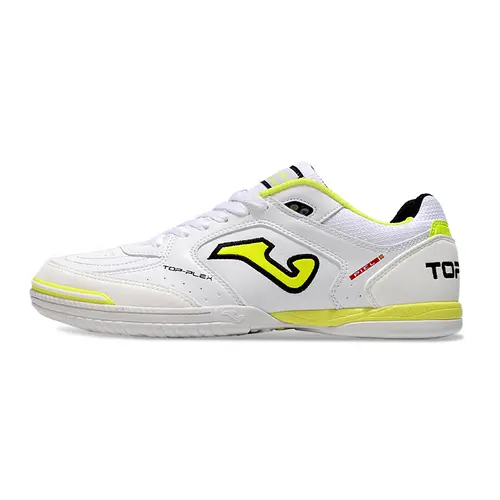 Chuteira Futsal Joma Top Flex Rebound IC Branca e Amarelo