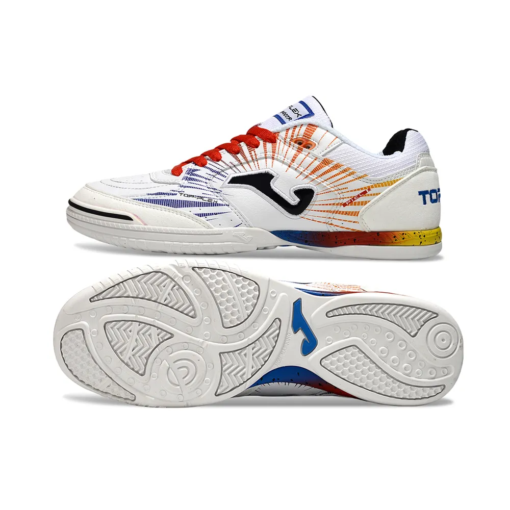 Chuteira Futsal Joma Top Flex Rebound IC – Branco e Vermelho