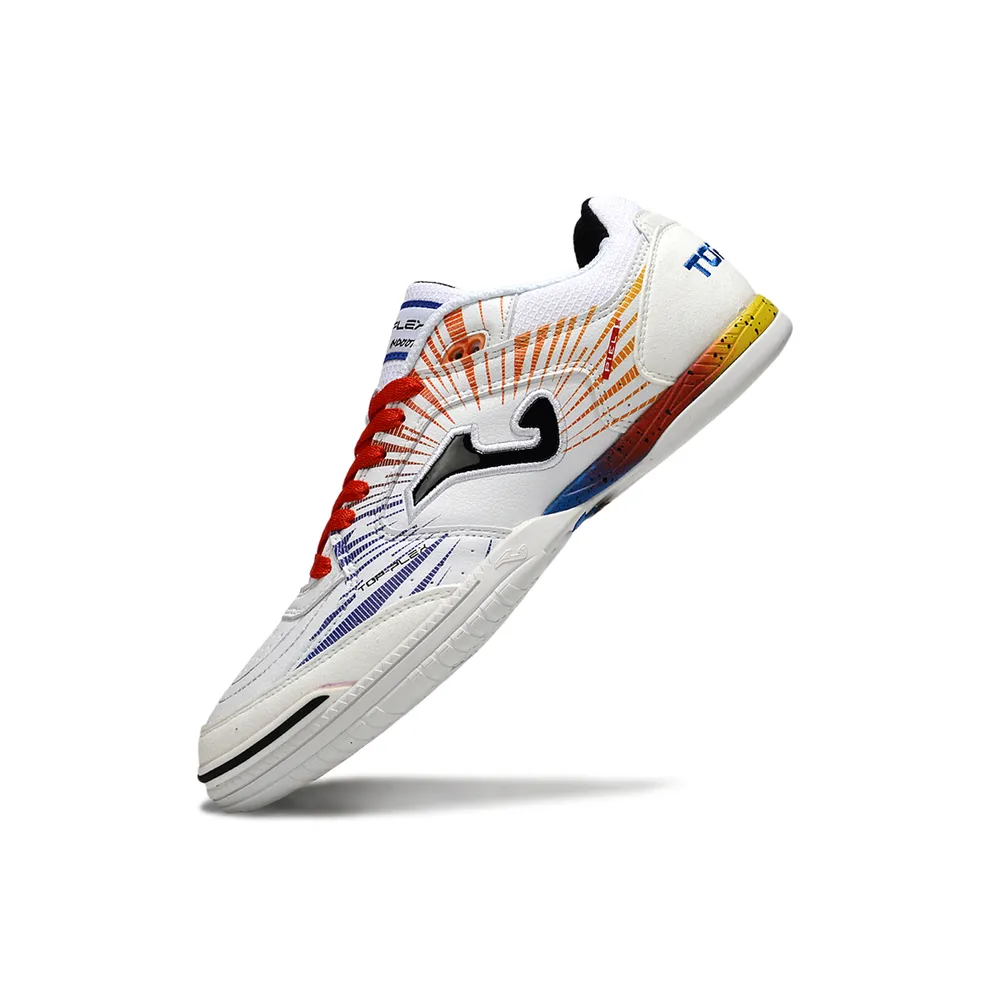 Chuteira Futsal Joma Top Flex Rebound IC – Branco e Vermelho