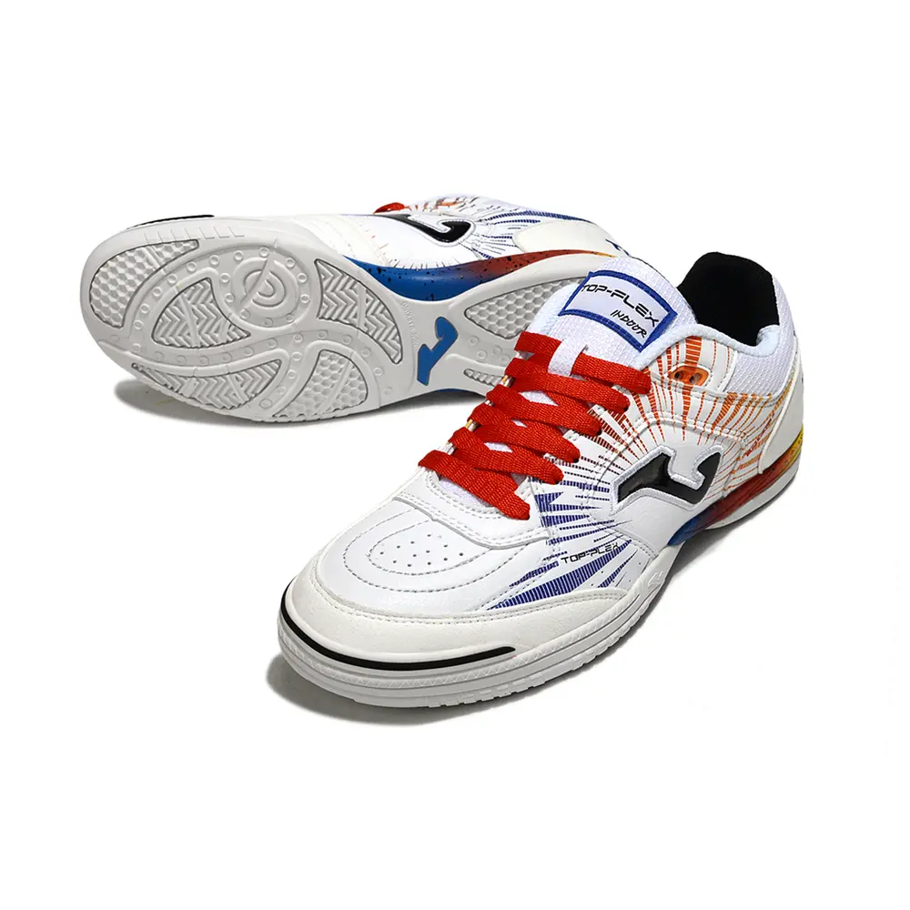 Chuteira Futsal Joma Top Flex Rebound IC – Branco e Vermelho