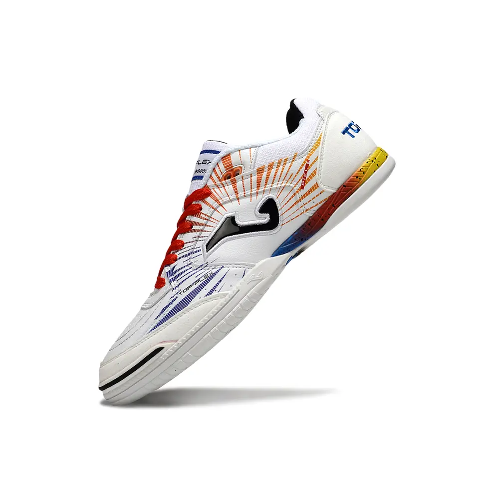 Chuteira Futsal Joma Top Flex Rebound IC – Branco e Vermelho