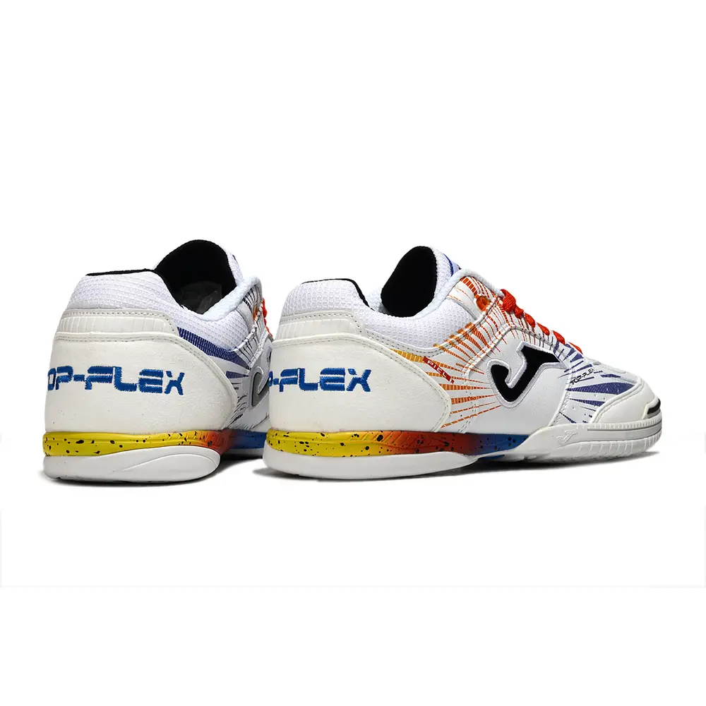 Chuteira Futsal Joma Top Flex Rebound IC – Branco e Vermelho